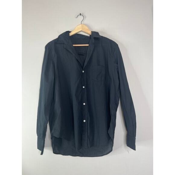 NEW Frank & Eillen Long Sleeves Cotton Relaxed Button-Up Shirt Black Size: Small - Picture 2 of 7